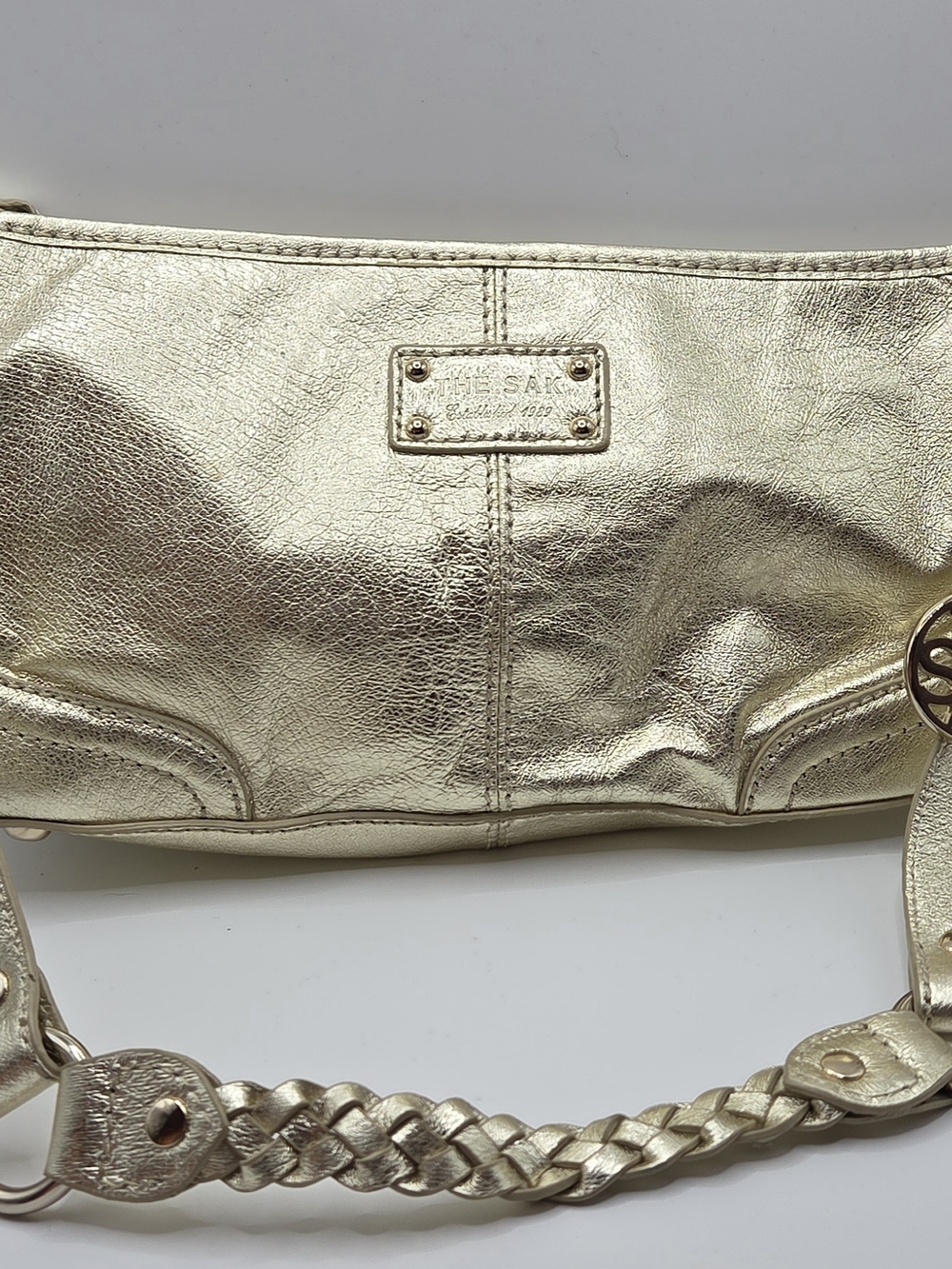 Vintage Y2K The Sak Metallic Gold Leather Shoulder Bag